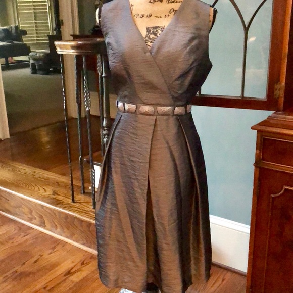 Madison Gray Embellished Waist Dress Sz 12 - Picture 1 of 7